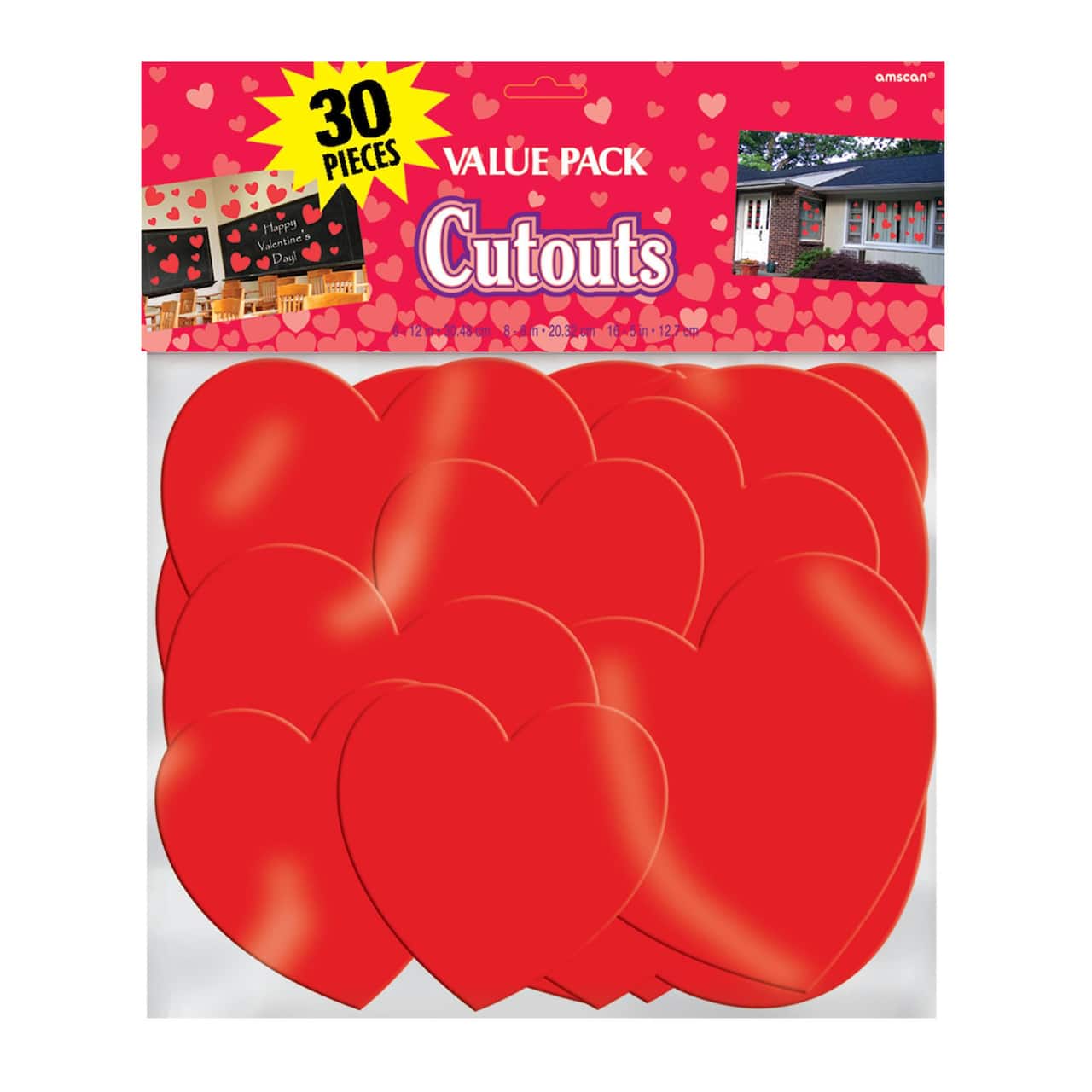 Valentine's Day Red Heart Cutouts Mega Value Pack